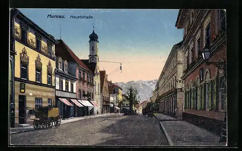 AK Murnau, Hauptstrasse mit Häusern