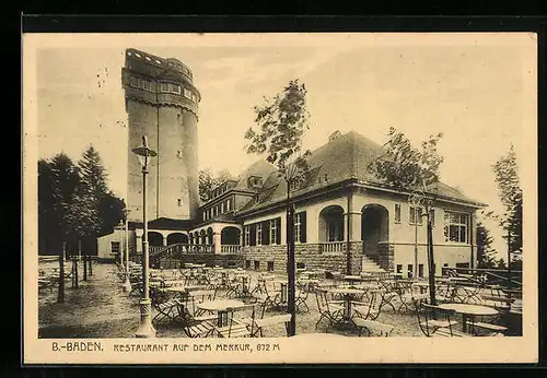 AK Baden-Baden, Restaurant auf dem Merkur