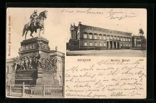 AK Berlin, Reiterdenkmal und Kaiserlicher Palast