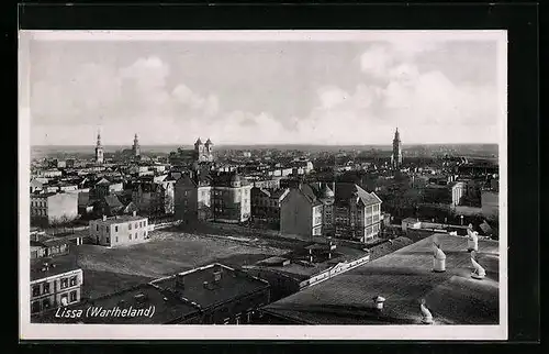 AK Lissa /Wartheland, Ortsansicht aus der Vogelschau
