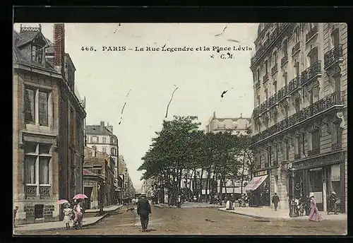 AK Paris, La Rue Legendre et la Place Lévis