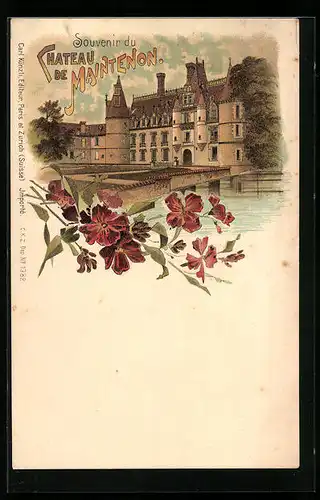 Lithographie Maintenon, Château de Maintenon