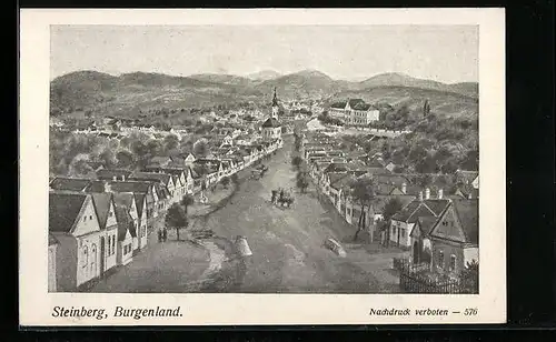 AK Steinberg /Burgenland, Strassenpartie aus der Vogelschau