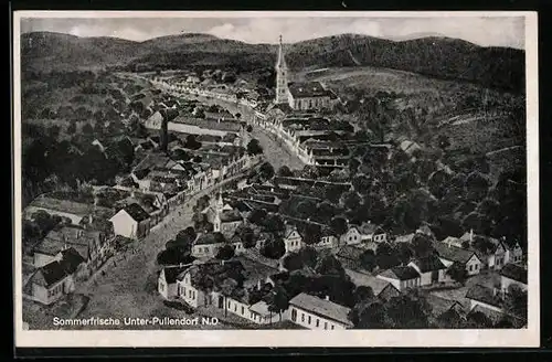 AK Unter-Pullendorf, Gesamtansicht aus der Vogelschau