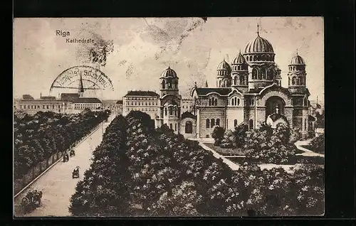 AK Riga, Blick zur Kathedrale