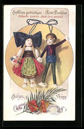 AK Embléme patriotique, Porte-Bonheur, Suzel & Yerri, Talisman-Puppen