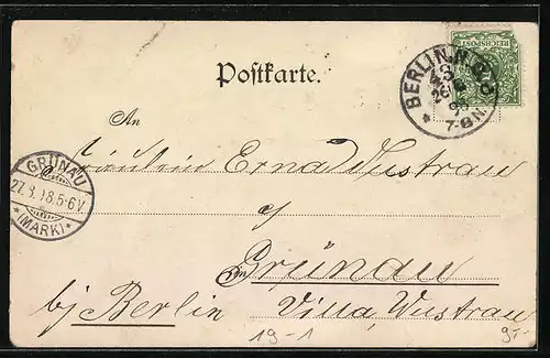 AK Geldschein über eintausend Mark und Briefmarken