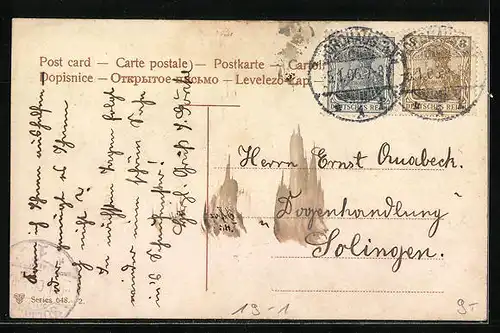 AK Geldscheine und Champignons auf einer Wiese