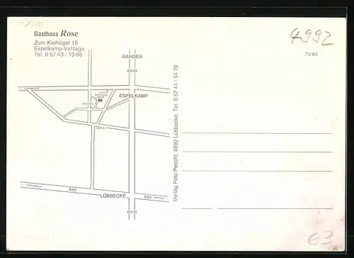 AK Espelkamp-Vehlage, Gasthaus Rose, Zum Kleihügel 10, Innenansichten