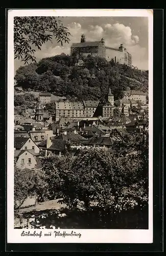 AK Kulmbach, Ortsansicht mit Plassenburg