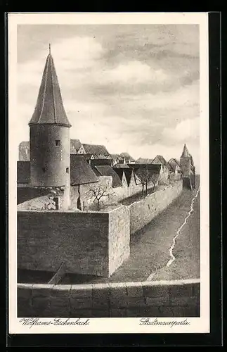 AK Wolframs-Eschenbach, Partie an der Stadtmauer