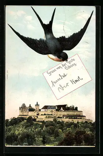 AK Coburg, Veste mit Briefschwalbe