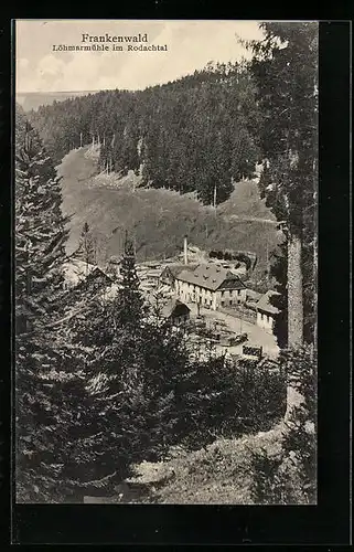 AK Löhmarmühle /Rodachtal, Ortsansicht aus der Vogelschau