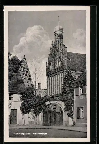 AK Mühlberg /Elbe, Klosterkirche, Strassenansicht