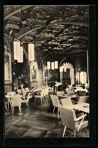 AK Meiningen /Th., HO-Kaffee Schloss Landsberg, Innenansicht