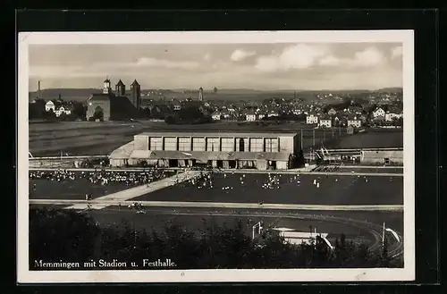 AK Memmingen, Teilansicht mit Stadion und Festhalle