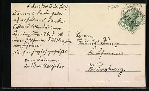 AK Tuttlingen, Uferpartie mit Kirche und Brücke