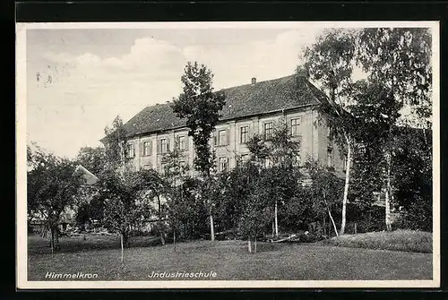 AK Himmelkron, Industrieschule, Gebäudeansicht mit Garten