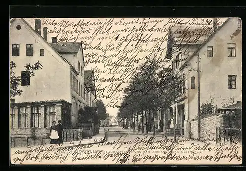 AK Bad Lippspringe, Langestrasse von der Jordanbrücke gesehen