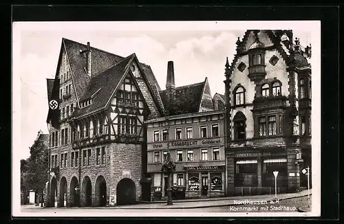 AK Nordhausen a. H., Kornmarkt mit Stadthaus