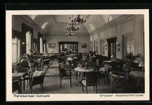 AK Eichwald, Theresienbad, Grosser Gesellschaftssaal