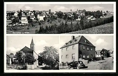 AK Bernstein a. Wald, Panorama und Kirche