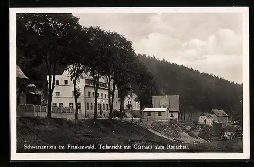 AK Schwarzenstein /Frankenw., Teilansicht mit Gasthaus zum Rodachtal