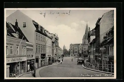 AK Bernburg a. Saale, Ortspartie am Markt