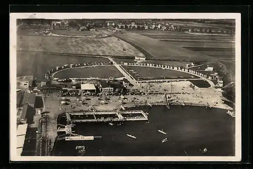 AK Leopoldshall i. Anh., Solestrandbad, Fliegeraufnahme