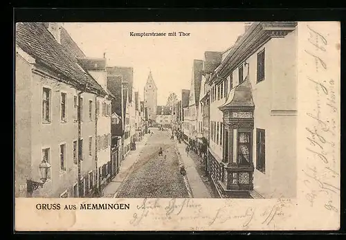 AK Memmingen, Kempterstrasse mit Thor