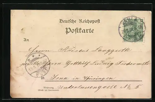 Lithographie Kahla, Totalansicht aus der Vogelschau