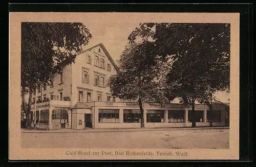 AK Bad Rothenfelde, Cafe Hotel zur Post, Strassenansicht