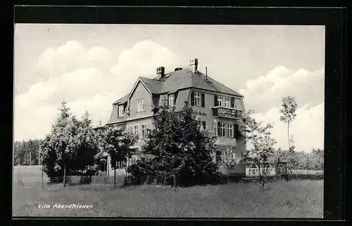 AK Bad Steben, Pension Villa Abendfrieden, Gebäudeansicht mit Umgebung