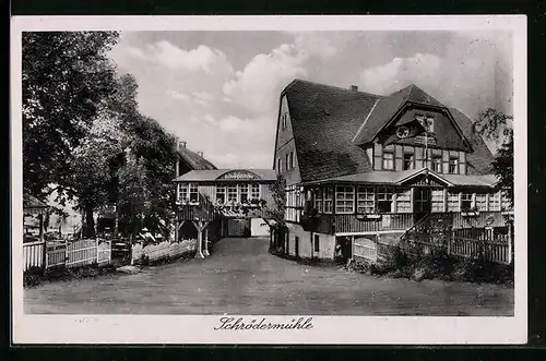 AK Freiberg, Gasthof Schrödermühle, beliebter Ausflugsplatz