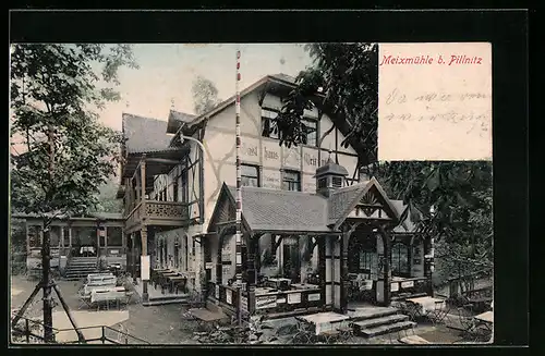 AK Dresden-Pillnitz, Partie am Gasthof Meixmühle