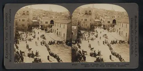 Stereo-Fotografie Keystone View Co., London, Ansicht Bethlehem, Blick in die Stadt von der Kirche der Geburt Jesu