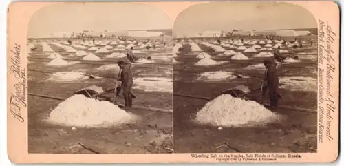 Stereo-Fotografie F. Jarvis, Washington D.C., Ansicht Solinen, Salzernte auf den Salzfeldern Russlands