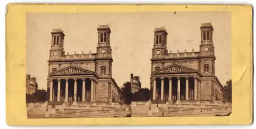 Stereo-Fotografie unbekannter Fotograf, Ansicht Paris, Blick auf die St. Vinzent und Paul Kirche