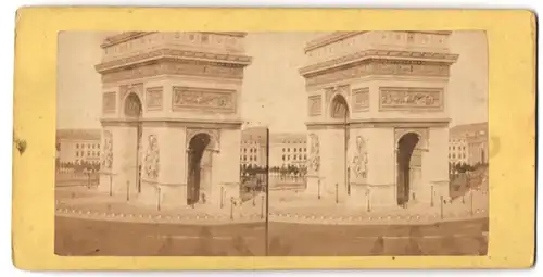 Stereo-Fotografie unbekannter Fotograf, Ansicht Paris, vie de Arc de Triomphe, Triumphbogen