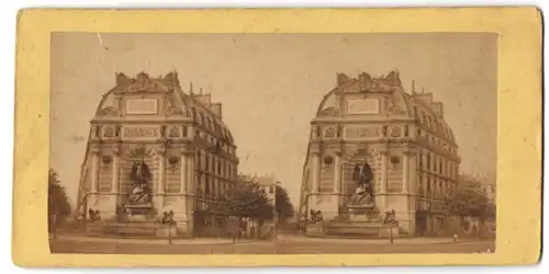Stereo-Fotografie unbekannter Fotograf, Ansicht Paris, vue de Fontaine Saint-Michel