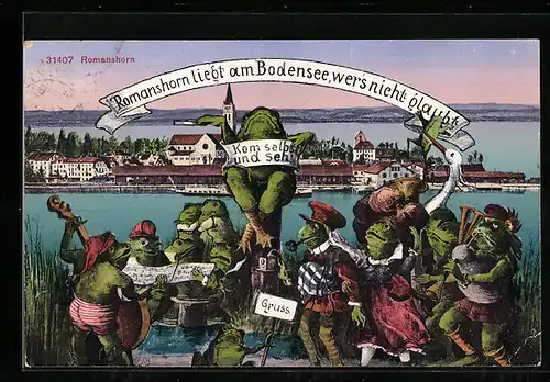 AK Romanshorn, Ortsansicht, Froschgruppe