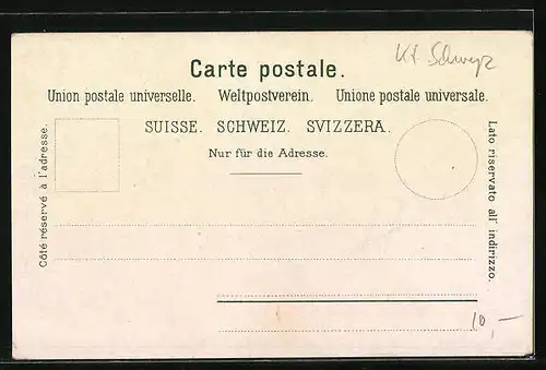 AK Arth-Goldau, Teilansicht mit Bahnstrecke