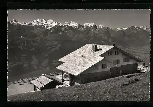 AK Beatenberg, Berghaus Niederhorn, Gspaltenhorn, Blümlisalp und Doldenhorn