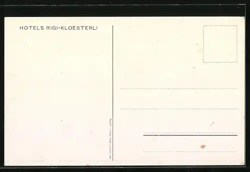 Künstler-AK Rigi-Kloesterli, Hotels Rigi-Kloesterli