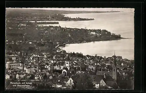 AK Rorschach, Ortsansicht aus der Vogelschau, Romanshorn