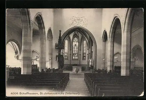 AK Schaffhausen, Innenansicht St. Johannskirche