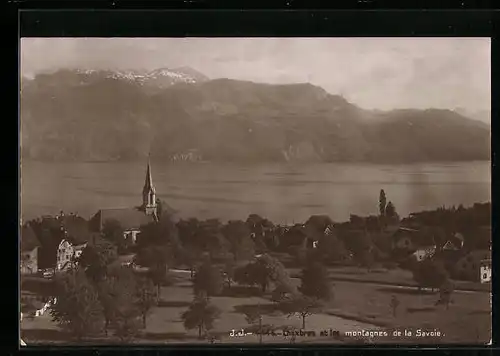 AK Chexbres, Ortsansicht mit Savoie Bergen