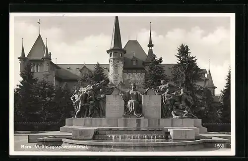 AK Bern, Welttelegraphendenkmal