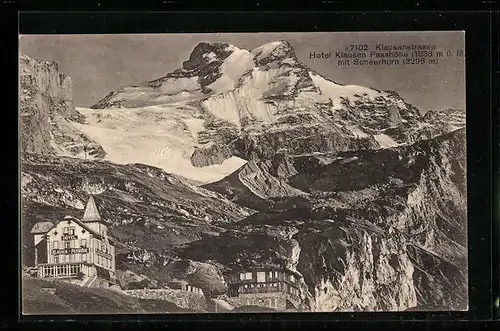 AK Klausenstrasse, Hotel Klausen mit Scheerhorn