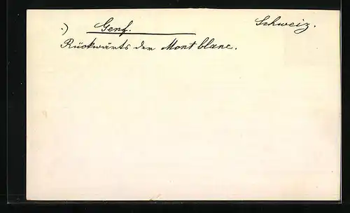 AK Genève, Stadtansicht und der Mont Blanc